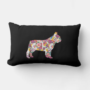Coussin Rectangle Fleur Motif Français Bulldogs Français Lover Cadea
