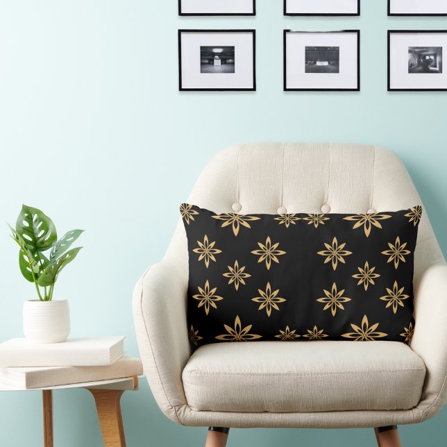 Coussin Rectangle Fleur pétale géométrique semblable à l'étoile Moti (Créateur téléchargé)