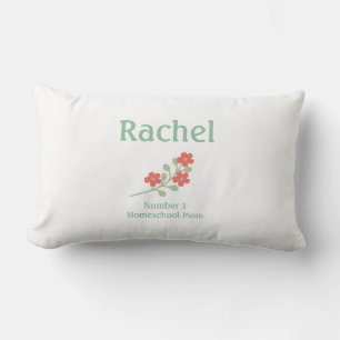 Coussin Rectangle Fleur rose sur arrière - plan blanc