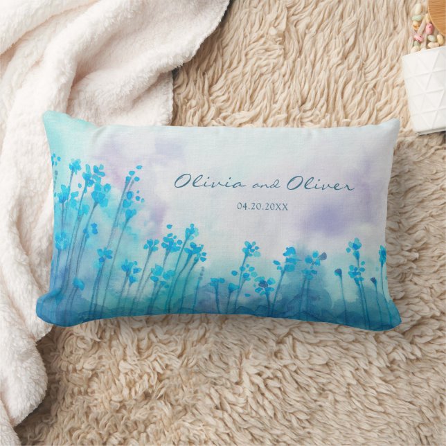 Coussin Rectangle Fleur sauvage bleu (Couverture)