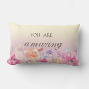 Coussin Rectangle Fleurs aquarelles colorées adorables