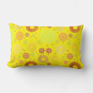 Coussin Rectangle Fleurs d'automne colorées dans des tons chauds
