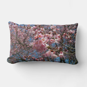 Coussin Rectangle Fleurs de cerisier et fleurs de printemps roses d'