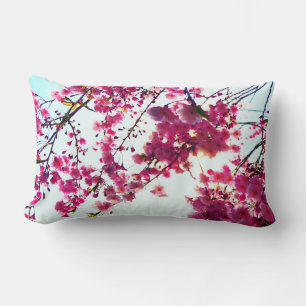 Coussin Rectangle Fleurs de cerisiers roses