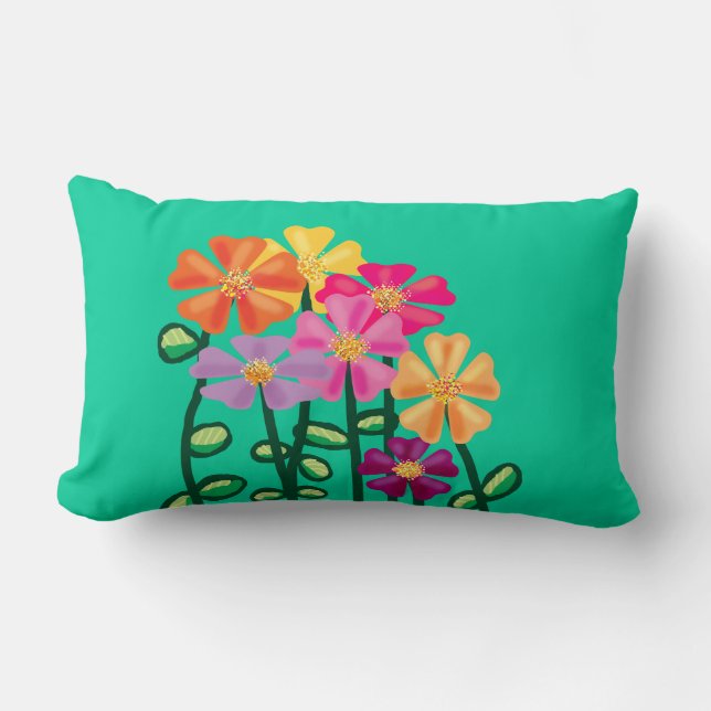 Coussin Rectangle Fleurs de jardin (Recto)