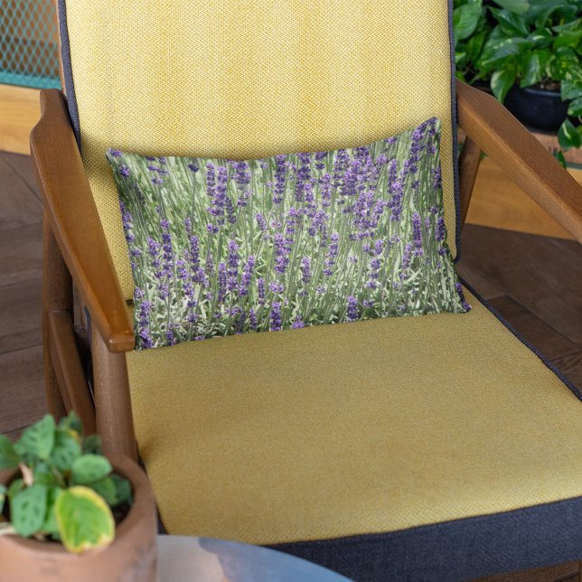 Coussin Rectangle Fleurs de lavande violet Floral (In Situ Chair)