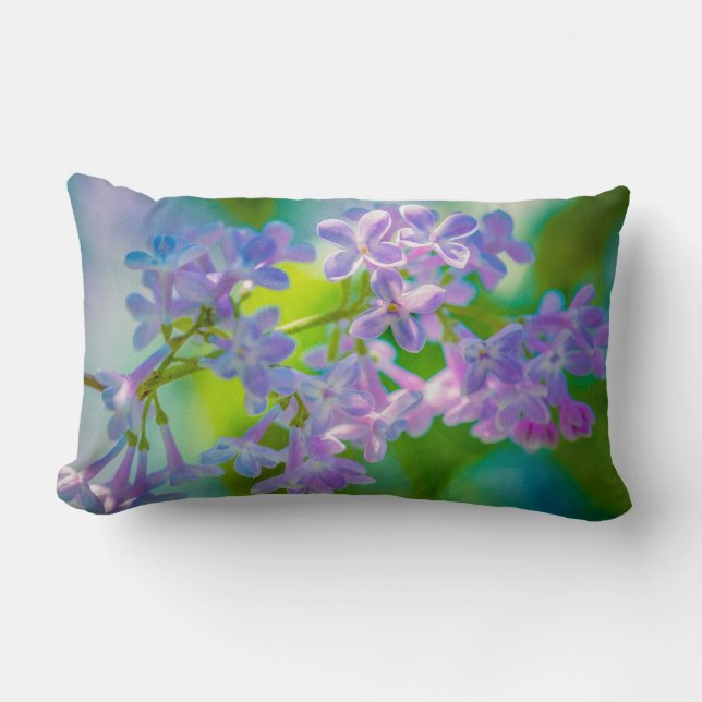 Coussin Rectangle Fleurs de lilas violettes (Recto)