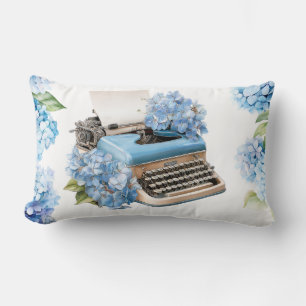 Coussin Rectangle Fleurs d'hortensia aquarelle