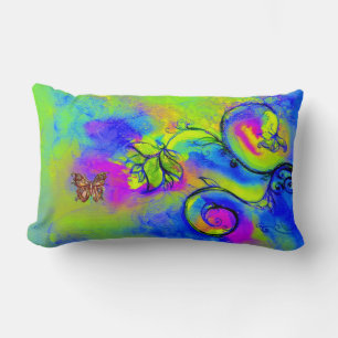 COUSSIN RECTANGLE FLEURS ET BUTTERFLITS BLANCS
