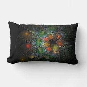 Coussin Rectangle Fleurs imaginaires fractales douces et tendres