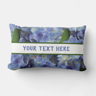 Coussin Rectangle fleurs motif en bleu
