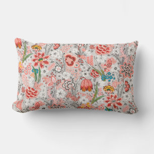 COUSSIN RECTANGLE FLEURS SAUVAGES BLEU ROUGE JAUNE TULIPS, FLORALE F