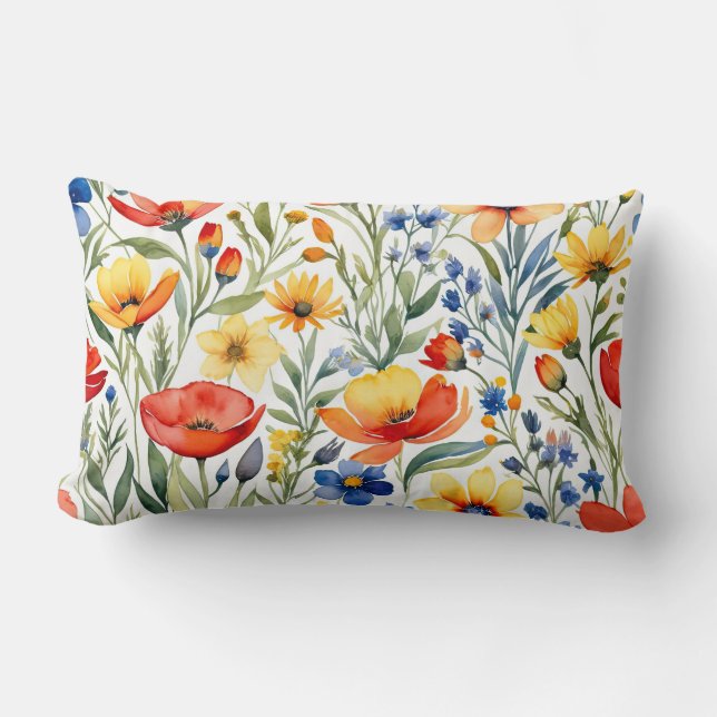 Coussin Rectangle Fleurs sauvages d'été (Recto)