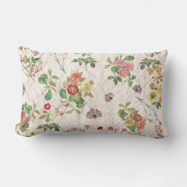 Coussin Rectangle Fleurs vintages (Recto)