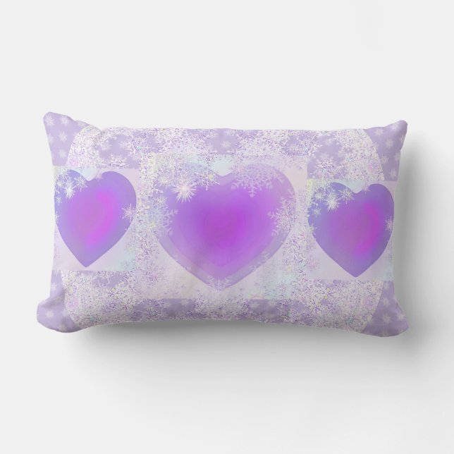 Coussin Rectangle Flocon de neige pourpre (Recto)