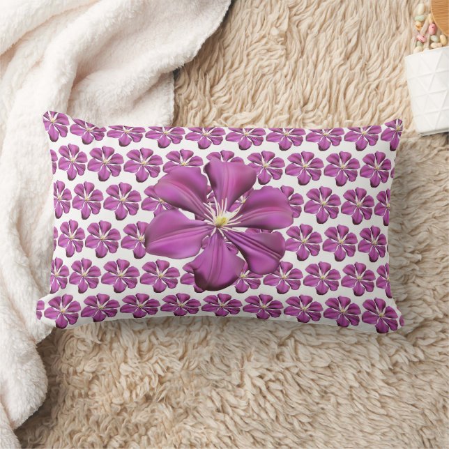 Coussin Rectangle floral à fleurs violettes-éclatantes (Couverture)