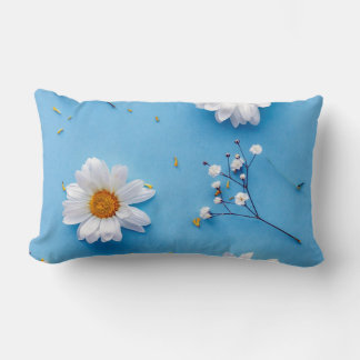 Coussin Rectangle Floral Daisy Motif - Bleu clair