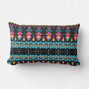 Coussin Rectangle Floral Folk Art Moderne