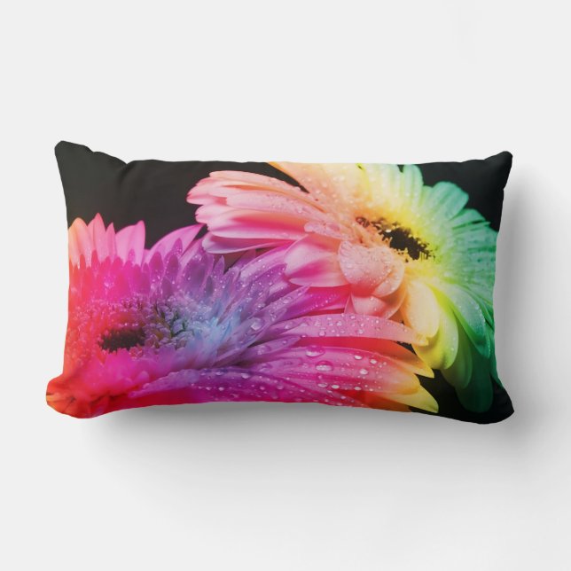 Coussin Rectangle Floral Printed Throw Pillow – Elegant Flower (Recto)