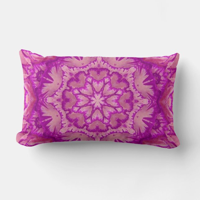 Coussin Rectangle Flore magenta et rose victorienne (Recto)