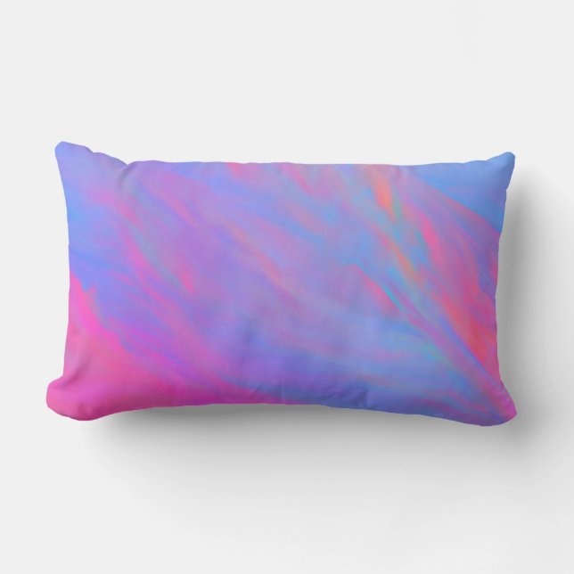 Coussin Rectangle Flux Abstrait d'encre néon (Recto)