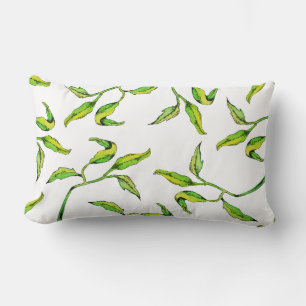 Coussin Rectangle Foliage d'aquarelle de printemps brillant