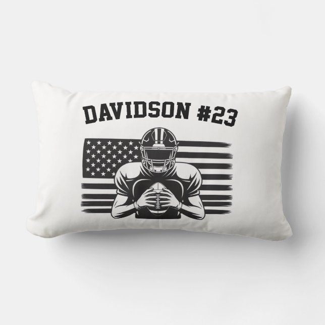 Coussin Rectangle Football Player Sports Team Football Throw Pillow (Recto)