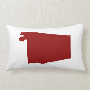Coussin Rectangle Forme d'Alabama rouge foncé