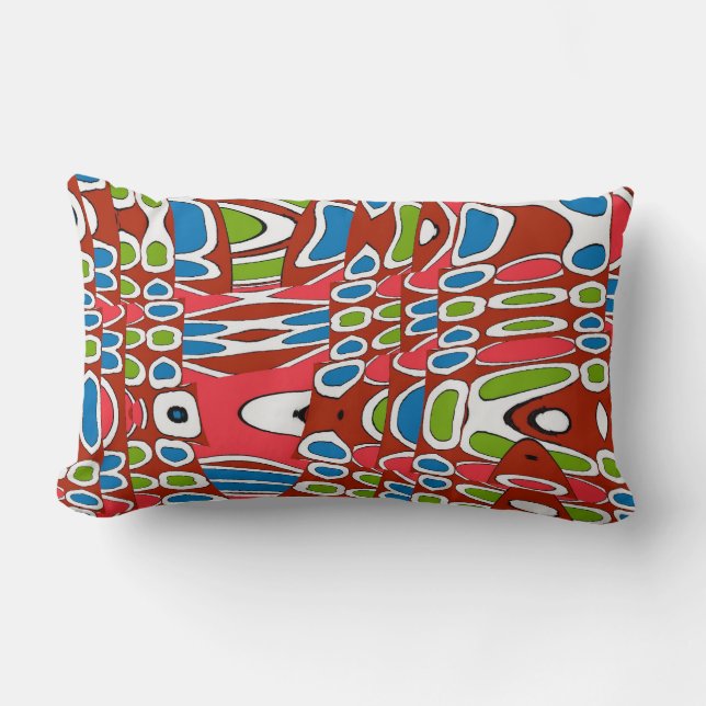 Coussin Rectangle Formes Abstraites colorées (Recto)