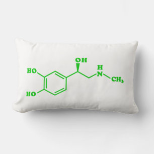 Coussin Rectangle Formule chimique moléculaire d'adrénaline