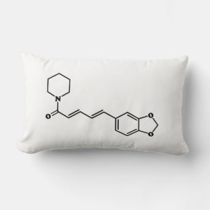 Coussin Rectangle Formule chimique moléculaire de poivre noir Piperi