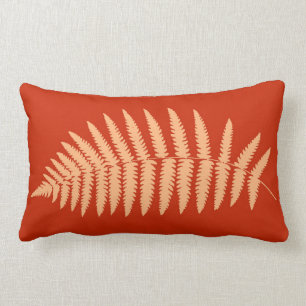 Coussin Rectangle Fougère 2, mandarine de région boisée