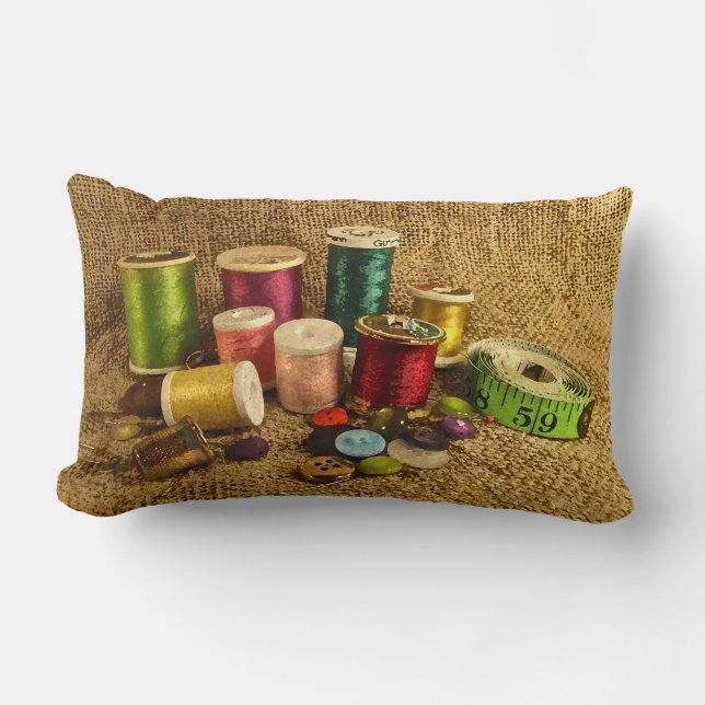 Coussin Rectangle Fournitures de couture (Recto)
