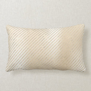 Coussin Rectangle Foxier Gold Metallic Stripes Lignes Pearly Creamy