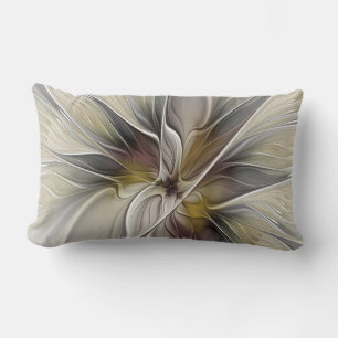 Coussin Rectangle Fractal floral, fleur de fantaisie aux couleurs de