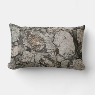 Coussin Rectangle Fragment de pierre noir et gris