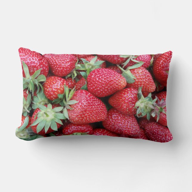 Coussin Rectangle fraises fraîches (Recto)