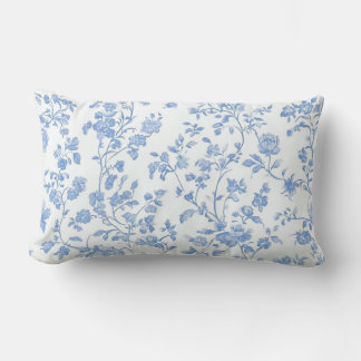 Coussin Rectangle French Toile Blue Floral