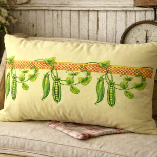 Coussin Rectangle Frieze de motif de gousses de pois Art nouveau rét