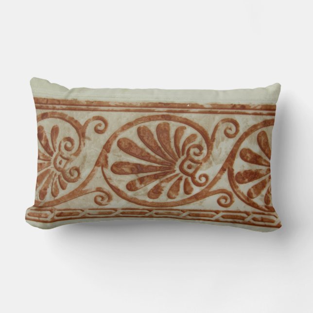 Coussin Rectangle Frontière Brown méditerranéenne ornementale (Recto)