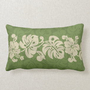 Coussin Rectangle Frontière hawaïenne KL301 de ketmie de Kalakaua