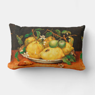 COUSSIN RECTANGLE FRUITS DE SAISON LÉMONS ET FLEURS BLANCHES