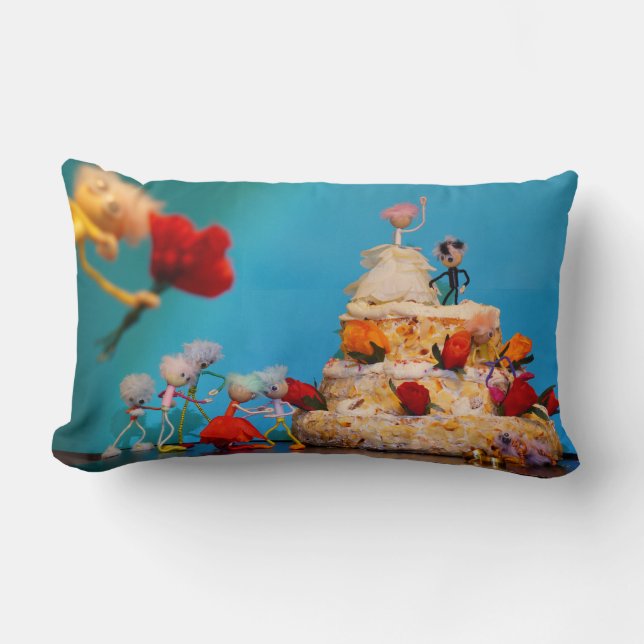 Coussin Rectangle Fubby mariage avec lancement de bouquet. (Recto)