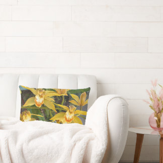 Coussin Rectangle Full Blown Yellow Orchids