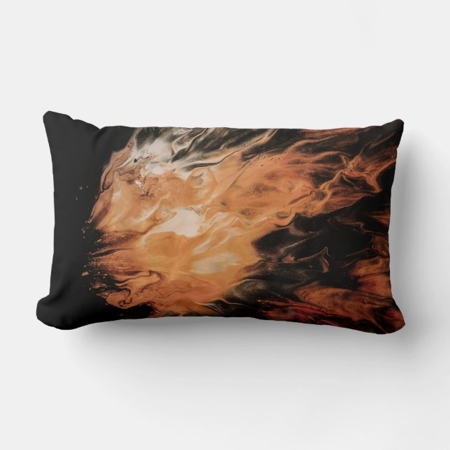 Coussin Rectangle Fumée orange et blanche (Recto)