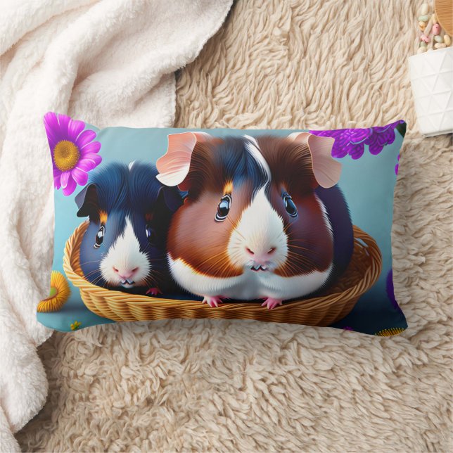 Coussin Rectangle Fun and cute guinea pigs  (Couverture)