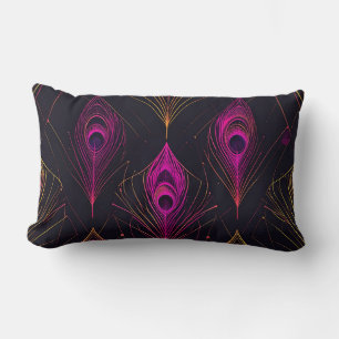 Coussin Rectangle Futuristic Geometric Peacock & Neon Pulse Pillows