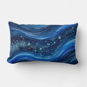 Coussin Rectangle Galaxie Aquarelle de Minuit