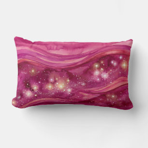 Coussin Rectangle Galaxie Aquarelle Rose