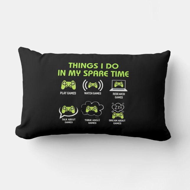 Coussin Rectangle Gamer Gift | Les Choses Que Le Joueur Fait Dans Mo (Recto)